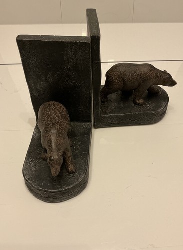 Vintage walking bear bookends - vintage,