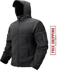 Mens Fleece Jacket Full Zip Bearskin Tactical Winter Coats Windproof Large
