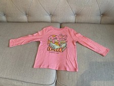 Old Navy Girls Pink Long Sleeved Top T Shirt Age 3 Cat Chill Vibes Books Cute 