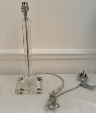 Glass Column Shaped Lamp Base By Ring Lighting B22 Fitting 14” Tall Tested Vgc