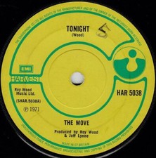 The Move Tonight 7" Single (1971) Harvest HAR 5038
