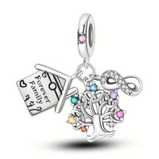 Life Tree Forever Family House Infinite Love Charm S925 Sterling Silver