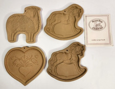 Vintage Brown Bag Cookie Art Mold Wooly Sheep Lamb Rocking Horse Heart lot 4