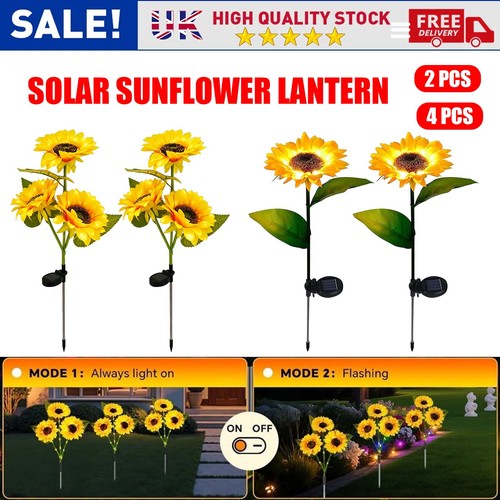 4pcs sunflower lights solar - 2/4pcs,