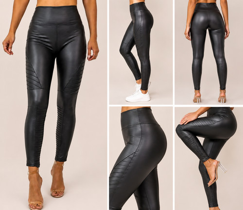 Womens biker pants wet look - pants,