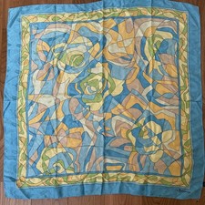 Tiffany Silk Scarf Abstract Design Blue Italy