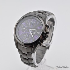 Seiko Chronograph Black-Purple Dial 7T92-0KV0 Quartz Watch – Mar 2009