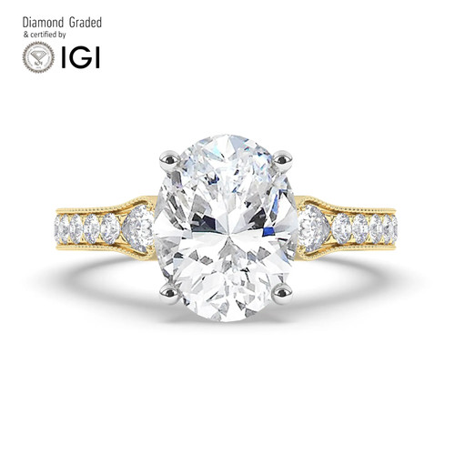 Oval diamond engagement ring - oval,