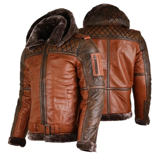 Leather jacket men - jacket, real