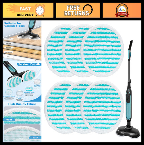 6 Pack Washable Microfiber Mop