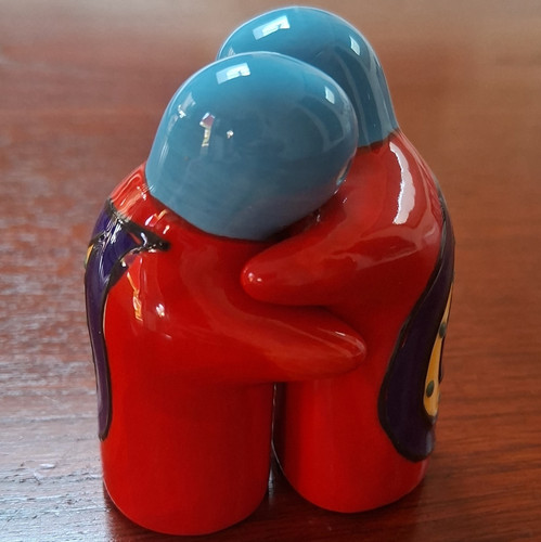 Ceramic novelty wrestler salt - wrestler,