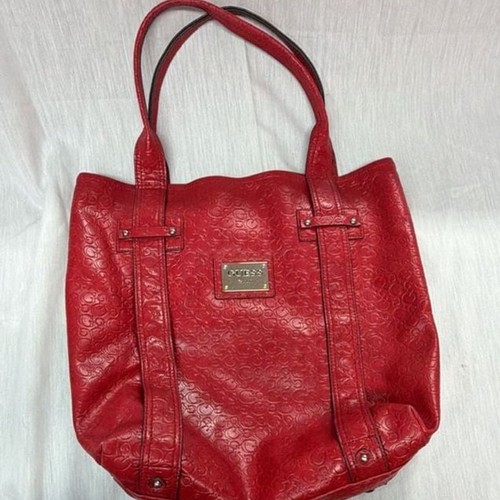 Guess red embossed logo - embossed, tote