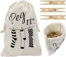 Peg Bag with 100 Pcs Wooden