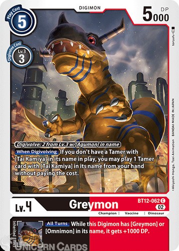 Bt12 062 greymon common - bt12-062, ::