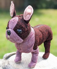 Fuzzy Nation Boston Terrier Dog Bag - Red Tweed No Strap - Rare