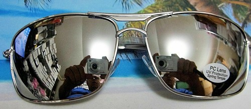 Mens large silver mirror - large,