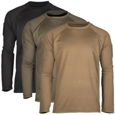 Mil-Tec Tactical Quick Dry Long Sleeve Shirt Moisture Wicking Round Neck Casual