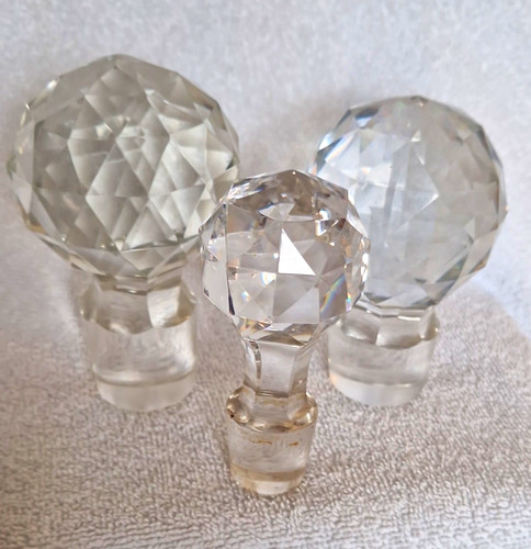 Pack clear faceted crystal - 3,