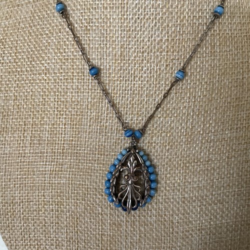 Vintage art nouveau czech blue - vintage,