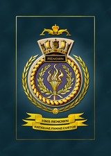 HMS RENOWN FRAMED SHIPS CRESTS