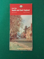 VINTAGE ESSO  SOUTH EAST ENGLAND ROAD MAP ,1 INCH TO 5 MILES cir 1965 VGC