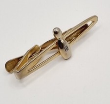Beautiful Vintage Gold Tone Tie Clip Slide Nippy Clip England Skittle Sport. H27