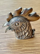 VINTAGE Sterling Silver 925 Rooster Vesta Match Striker Holder