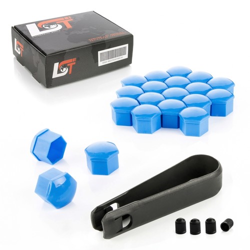 20x wheel nut caps - blue, gloss
