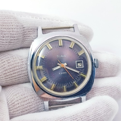 Vintage soviet watch slava - vintage,