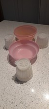 3 Vintage Tupperware Individual Jelly Moulds 1 bowl no lids I dessert type bowl 