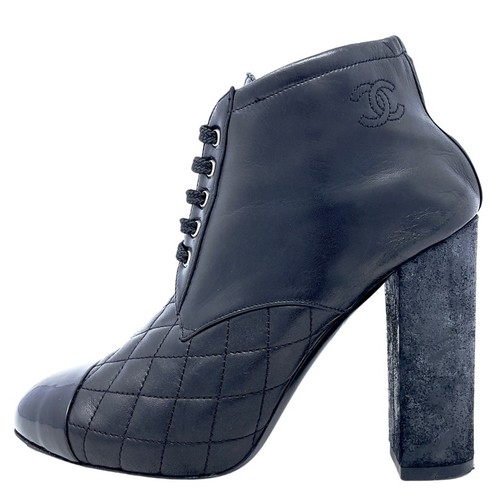 Chanel heels black leather - black,