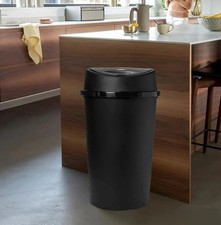 60L ALL BLACK TOUCH TOP BIN /