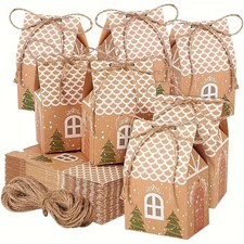 12 Mini House Shaped Gift Bags, Party Favors Decorations, Christmas gift boxes