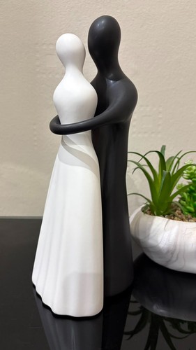 Ceramic couple ornament - ceramic, black