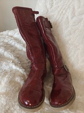 Stunning Garvalin Red Girl's Boots Size 33 In Excellent Condition