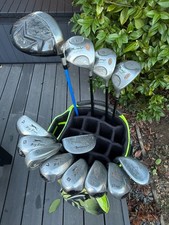 STARTER SET OF MENS RIGHT HANDED CLUBS.  SLAZENGER / CALLAWAY / SUN MOUNTAIN