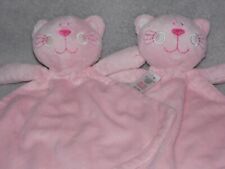 BHS cat comforter soft toy TWO pink blankie tiger kitten