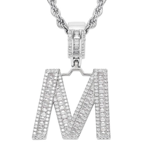 Women men iced out initial - women,