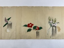 Japanese Drawing Scroll “Rikkazukan” The ideal way to arrange flowers in...