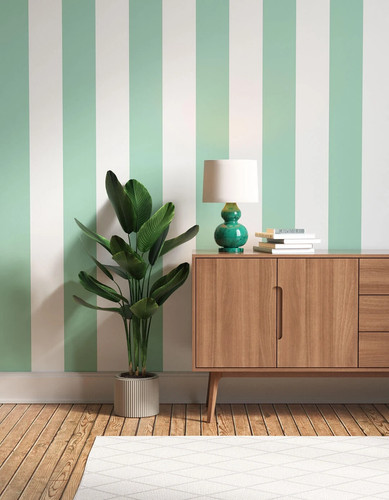 Lick mint green white stripe - &,