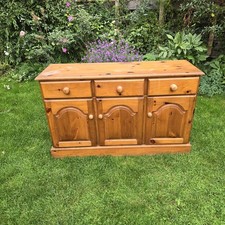 Antique Reproduction Pine Sideboard Cupboard Drawers