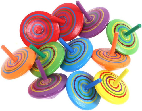 Wooden spinning top - spinning, pcs
