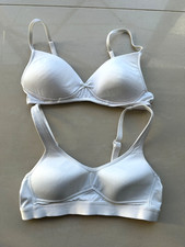 2 X Girls M&S 30A White First Bra Padded and Ultimate Sports Bra