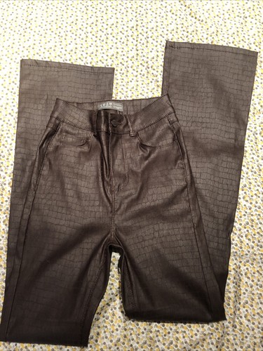 Flared mock croc jeans - croc,