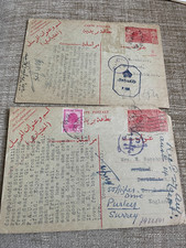 WW2 1942/3 AMERICAN MISSION POSTCARDS SENT FROM LEBANON TO ENGLAND CENSORS STAMP
