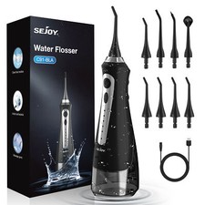 SEJOY Water Flosser Cordless Dental Oral Irrigator for Teeth Cleaner 8 Jet Tips