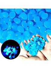 100PCS GLOW IN THE DARK STONES PEBBLES LUMINOUS GARDEN AQUARIUM FISH TANK UK