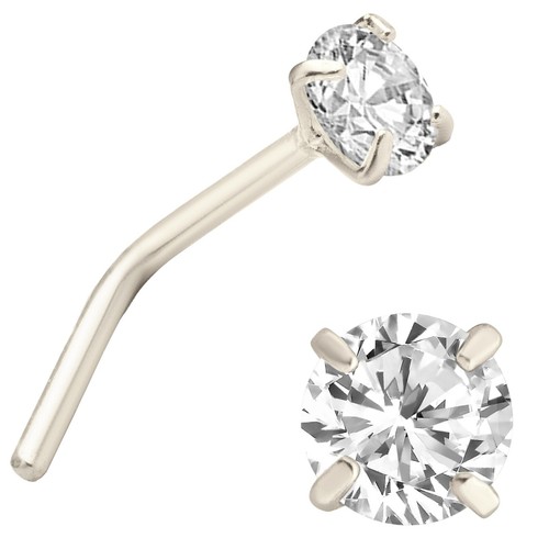 14k solid white gold round - 14k,