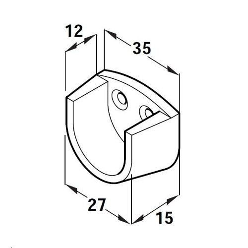 White plastic rail - 2, end