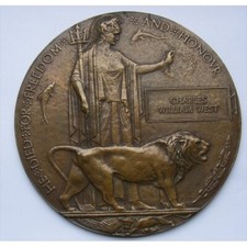 WW1 Death Penny Plaque CHARLES